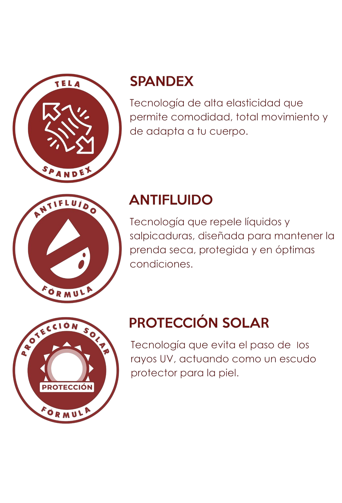 Filipina Blanca con Spandex, Antifluidos y Protección Solar para mujer