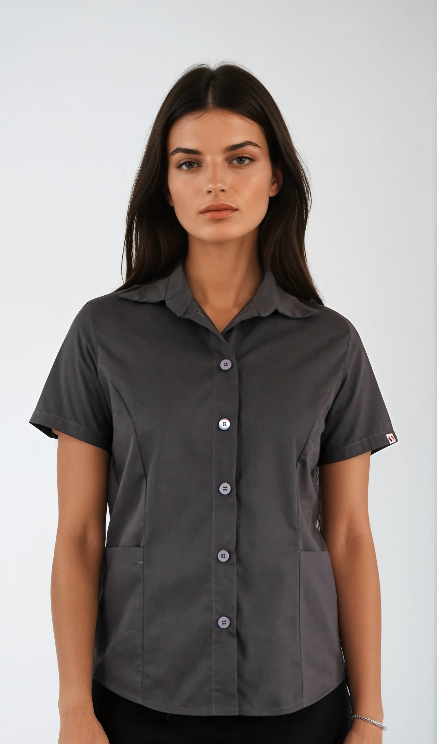 Camisa de Botones Manga Corta para Mujer