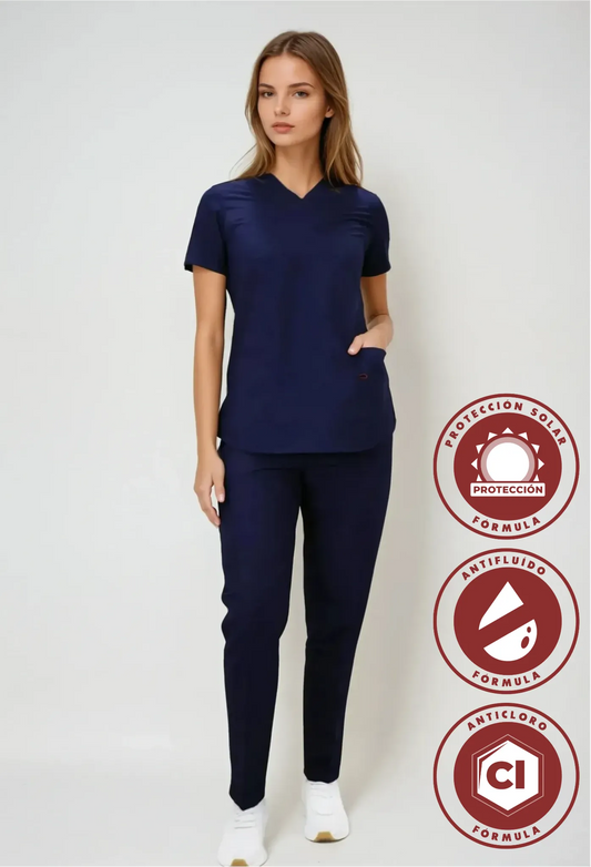 Uniforme Antifluido y Anticloro Azul Marino