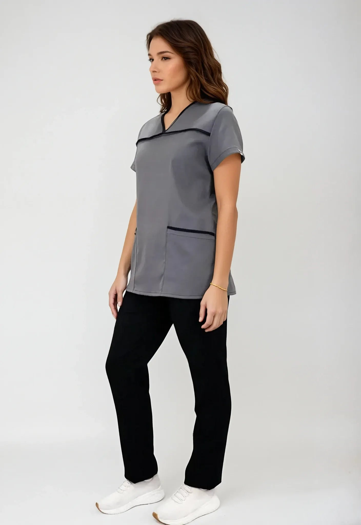 Uniforme Spandex para servicio de limpieza gris