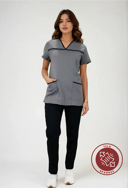 Uniforme Spandex para Servicio de Limpieza Gris