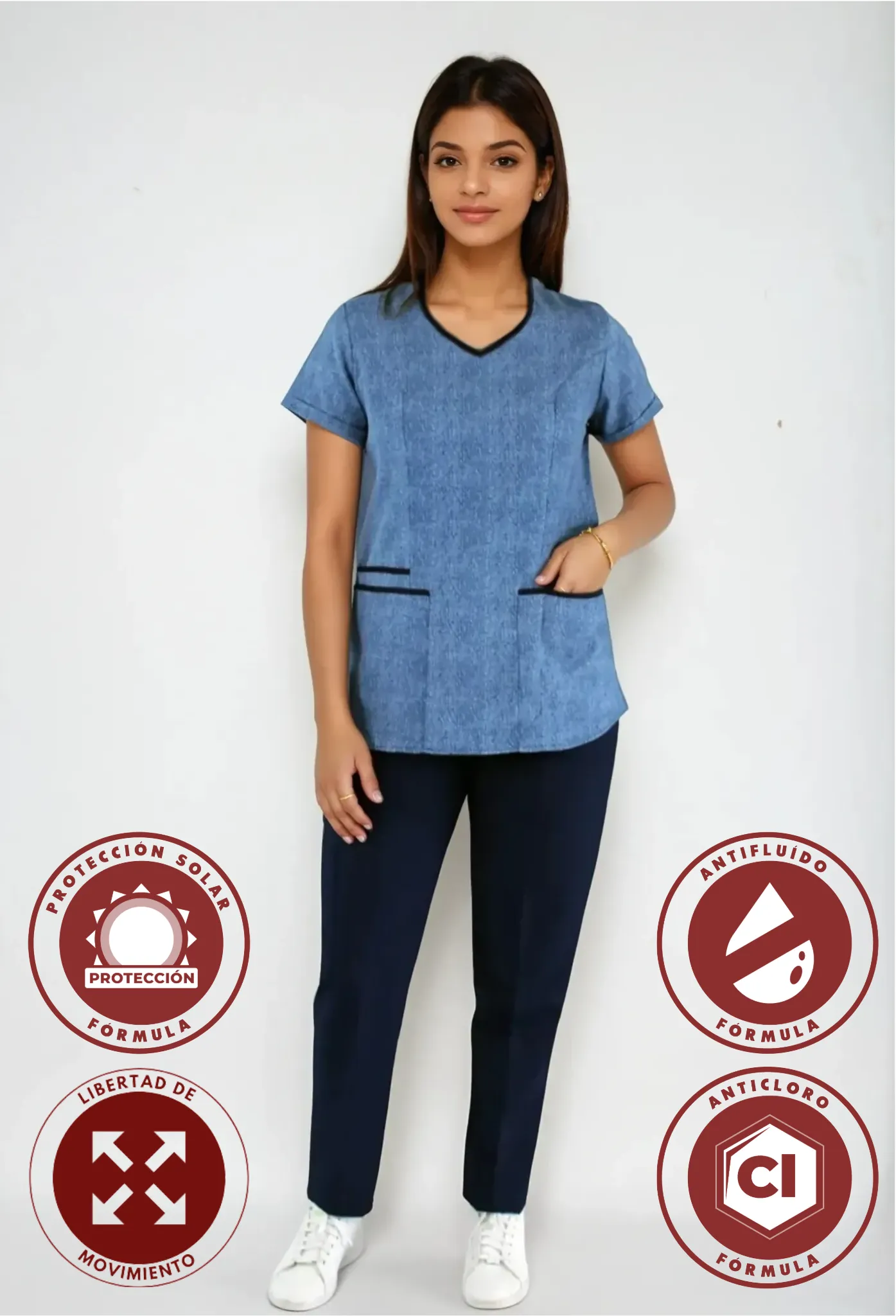 Uniforme Antifluido y Anticloro Azul