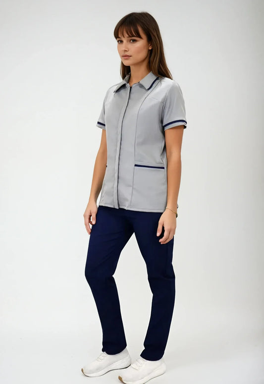 Uniforme para Servicio de Limpieza Antifluido Gris Mujer