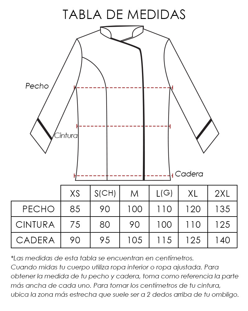 Conjunto de Chaquetín con Zipper de Chef para Mujer