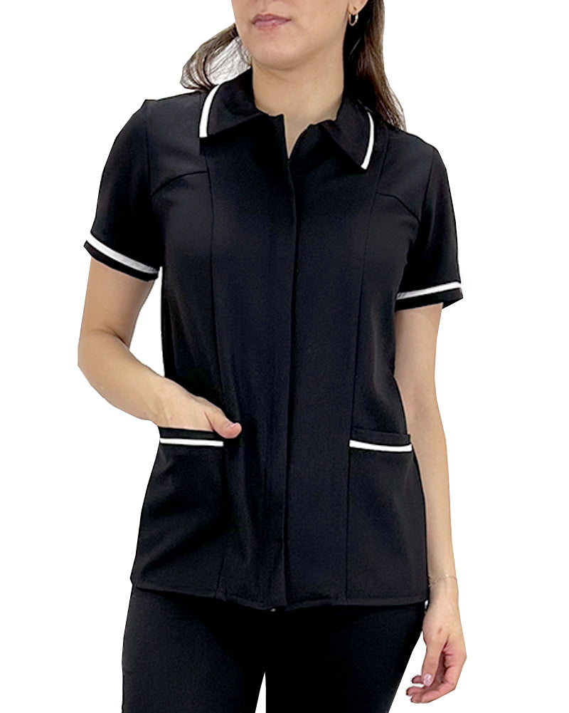Chaquetín para Servicio de Limpieza Antifluido con Libertad de Movimiento para Mujer