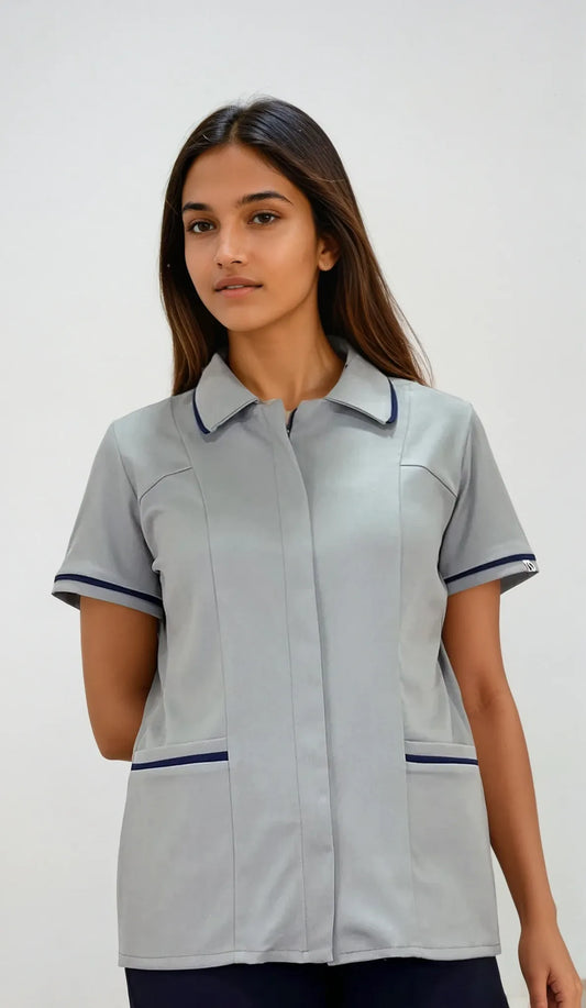 Chaquetín para Servicio de Limpieza Antifluido con Libertad de Movimiento para Mujer