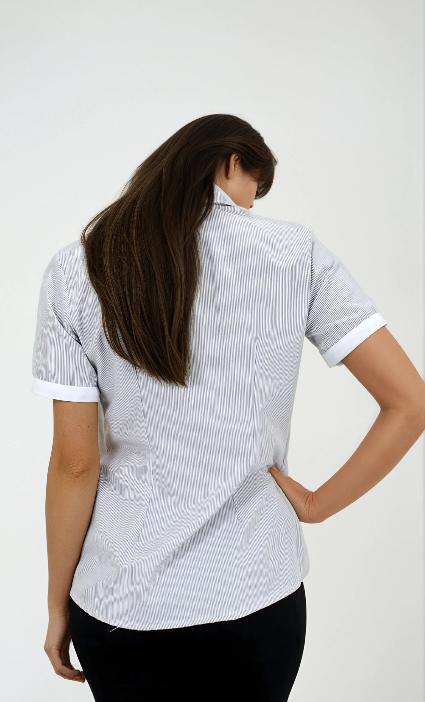 Camisa de Manga Corta con Bies para Mujer