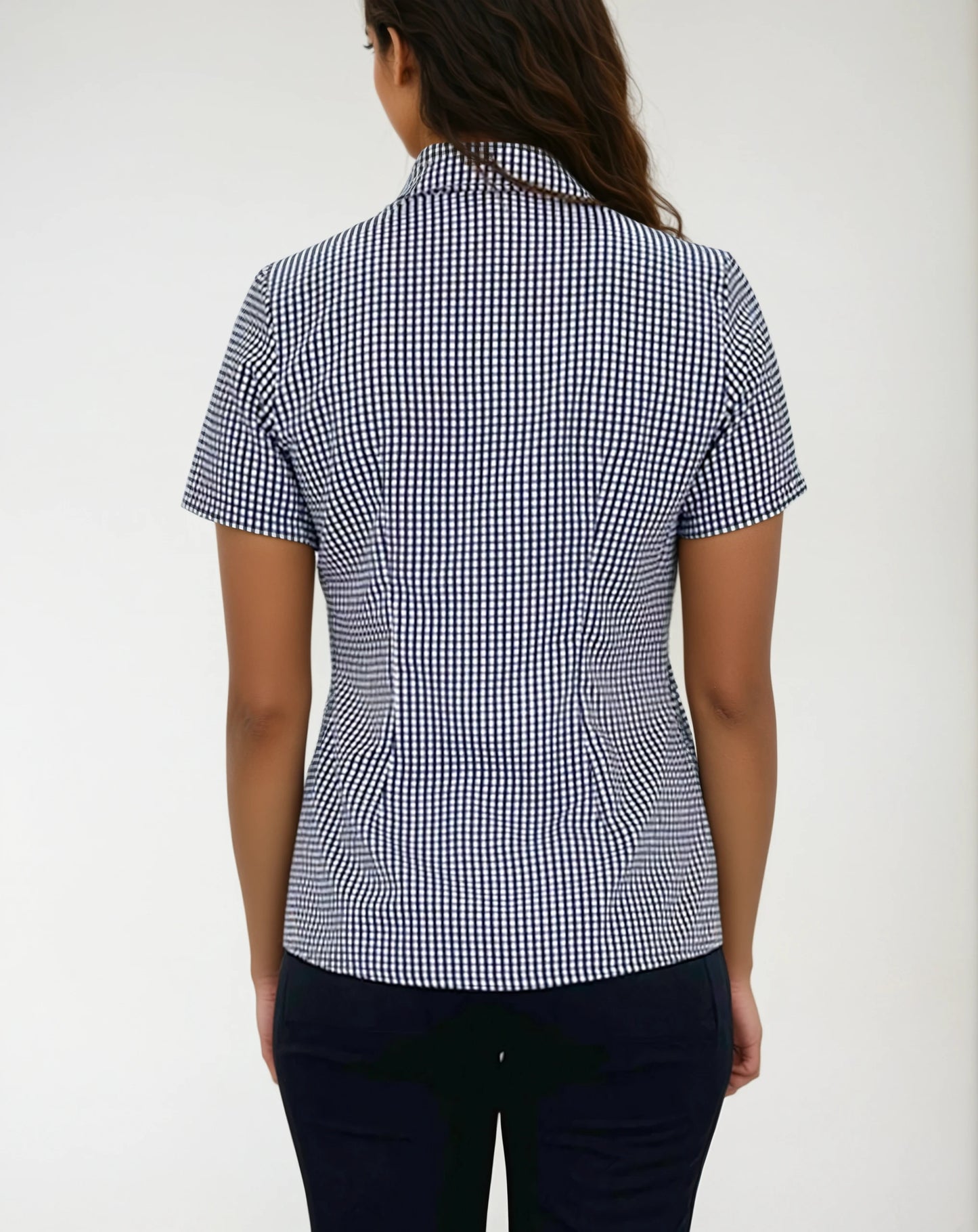 Camisa de cuadros manga corta Antimanchas para Mujer