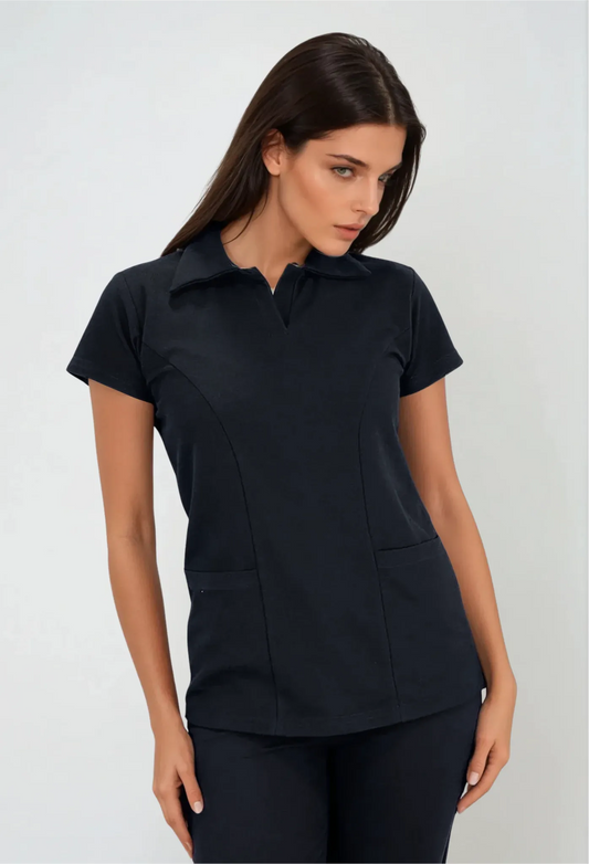 Playera tipo Polo con Bolsas para Mujer