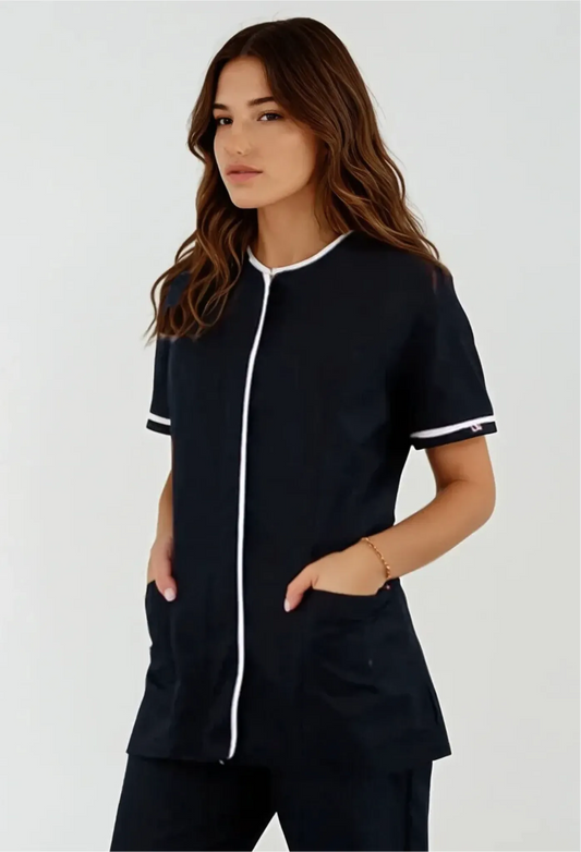 Chaquetín para Servicio de Limpieza Antifluido y Anticloro para Mujer