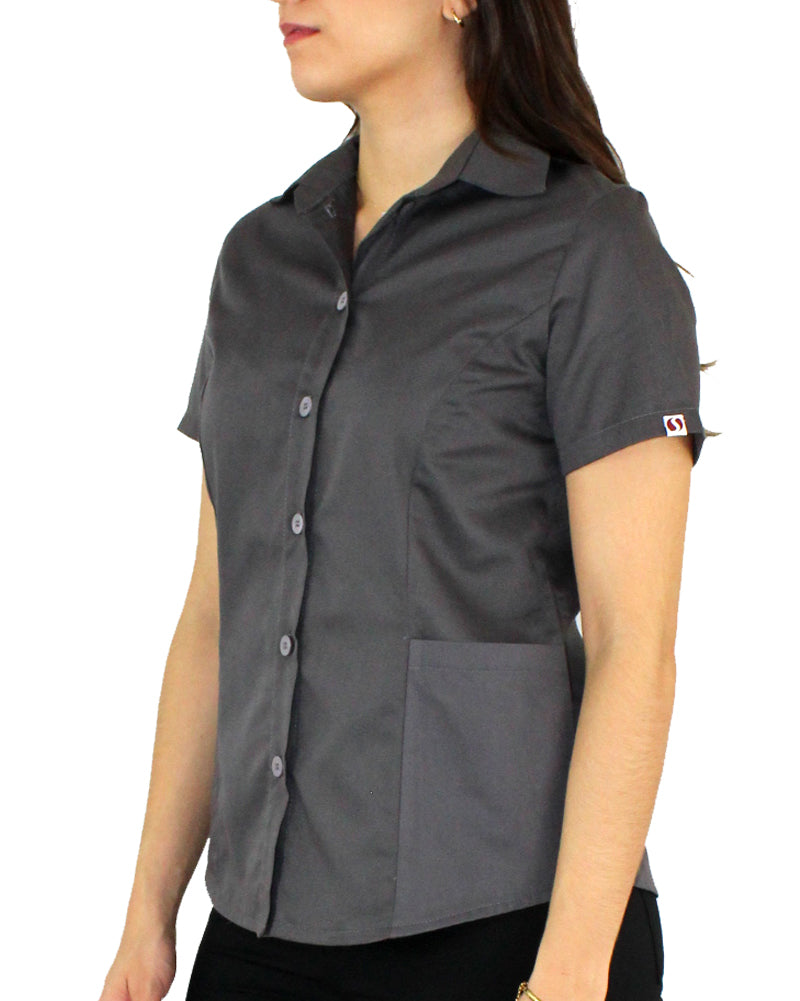 Camisa de Botones Manga Corta para Mujer