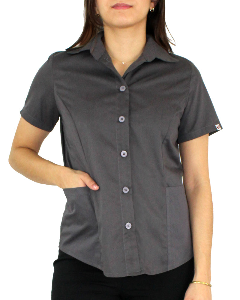 Camisa de Botones Manga Corta para Mujer