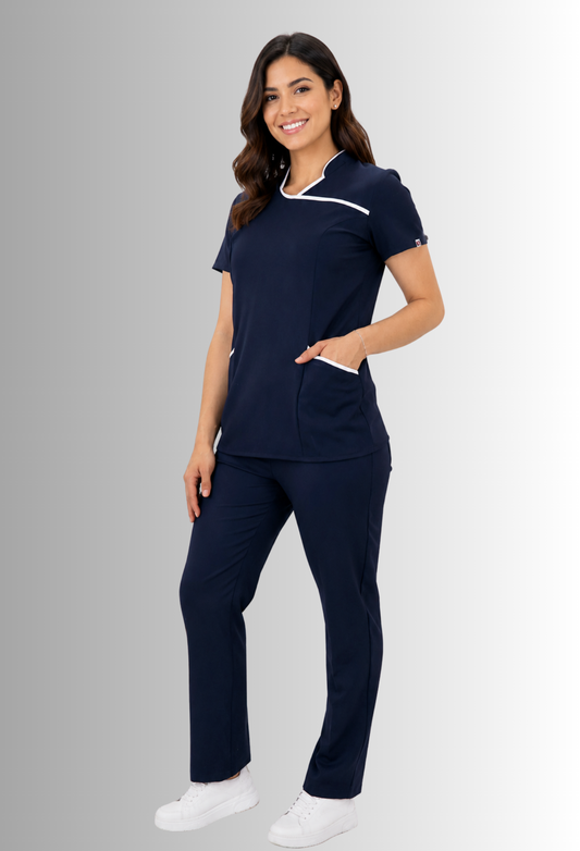 Uniforme para Mujer Antifluidos, Anticloro y Spandex con Cuello Mao  | SOZU