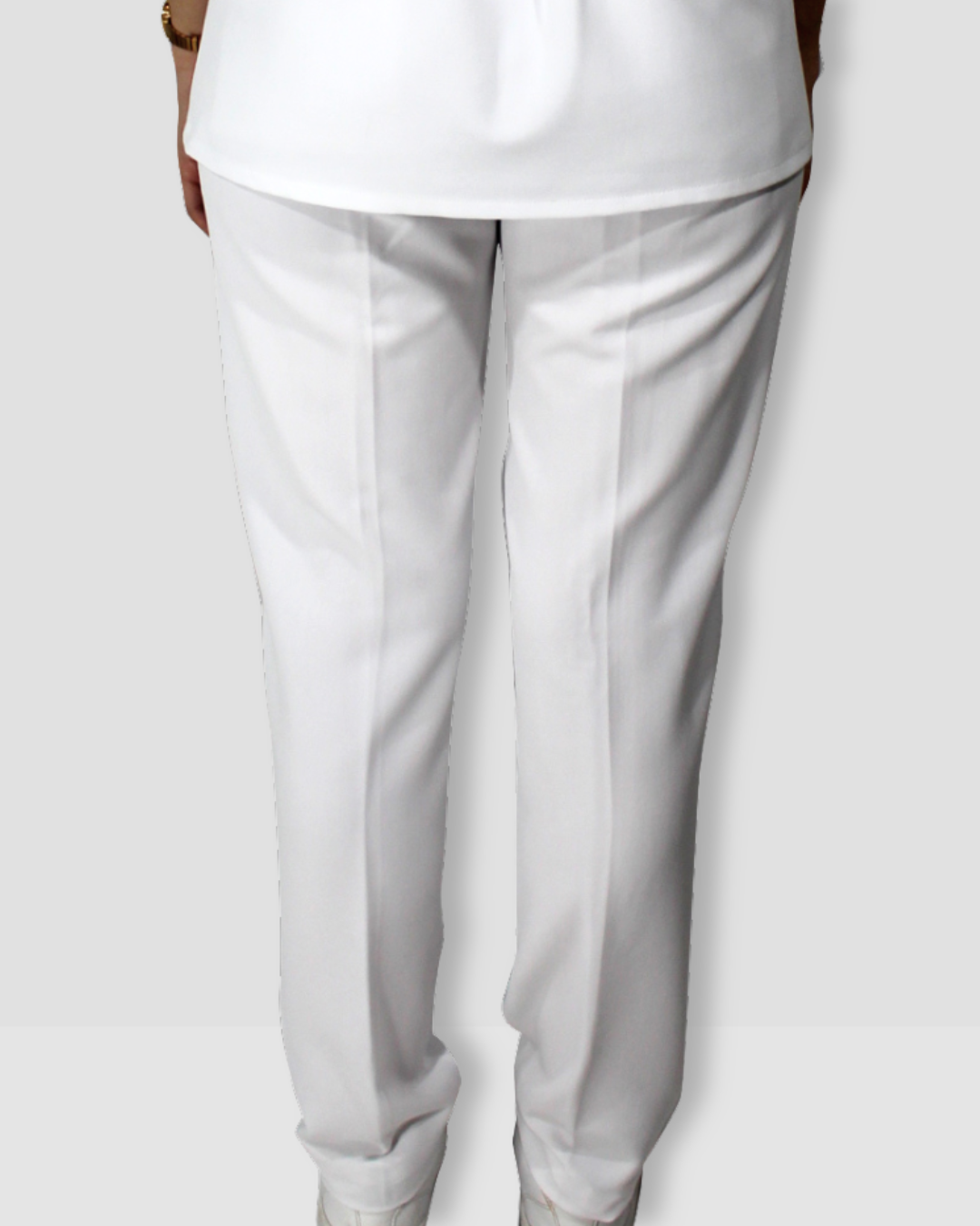 Pantalón Spandex blanco con bolsas traseras para Dama