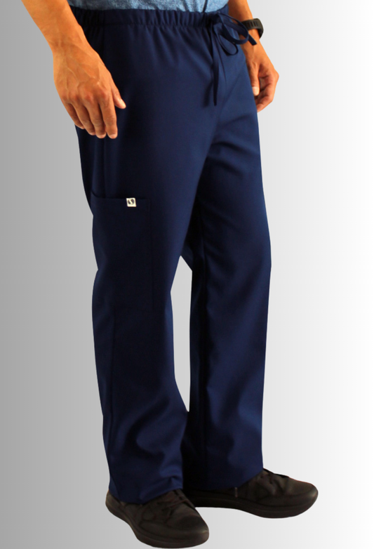 Pantalón Cargo Azul Spandex, Anti Fluido, Anti Cloro y Protección Solar para Hombre