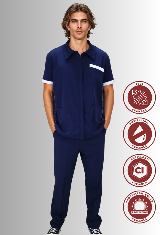 Uniforme Spandex, Cloro Resistente, Antifluido y Protección Solar para Hombre