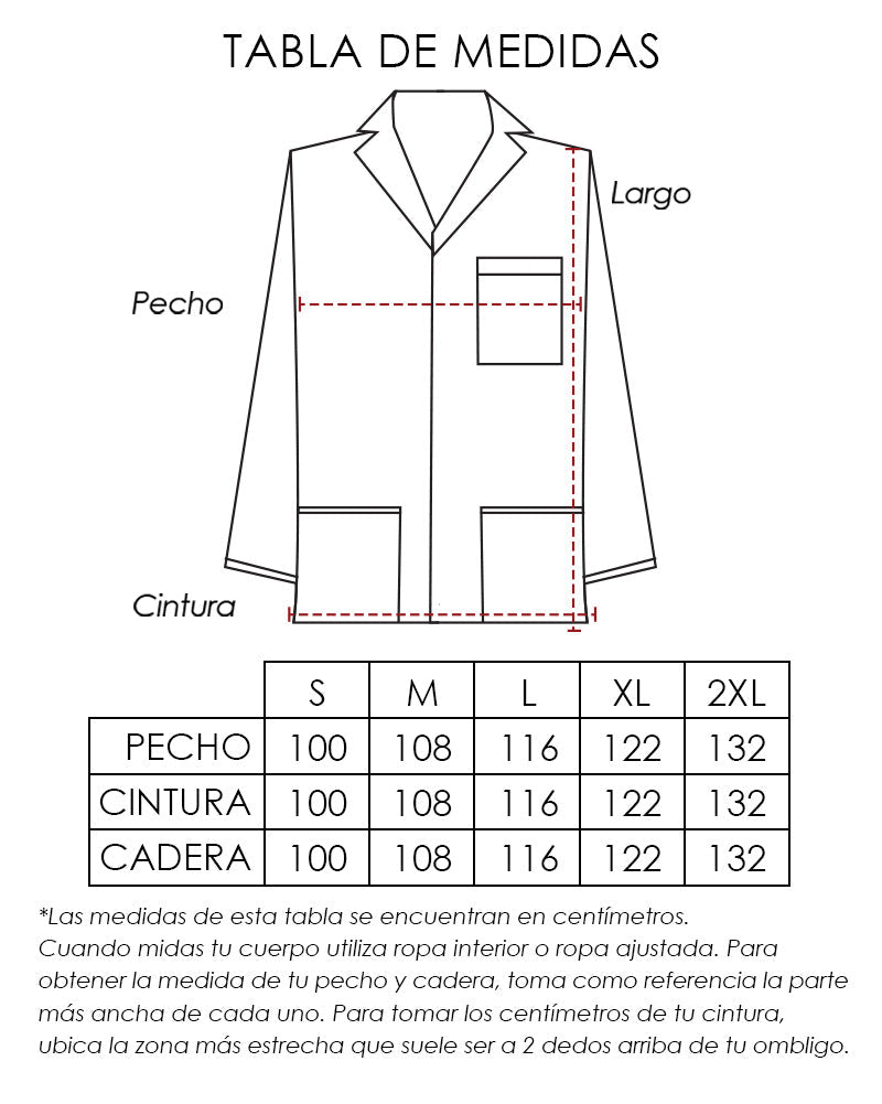 Bata Antifluido y Anticloro de manga larga para Hombre