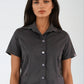 Camisa de Botones Manga Corta para Mujer