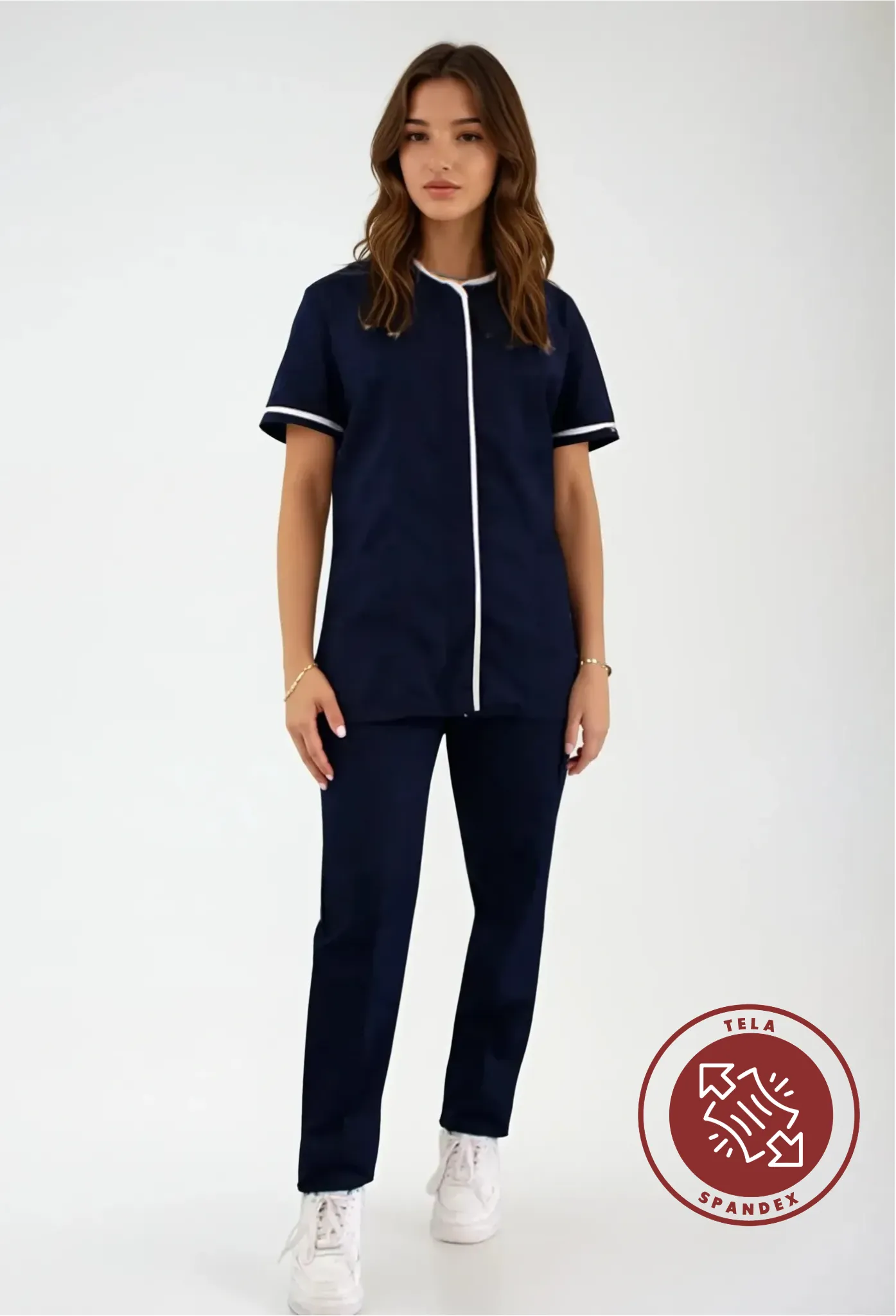 Uniforme Spandex para servicio de limpieza azul