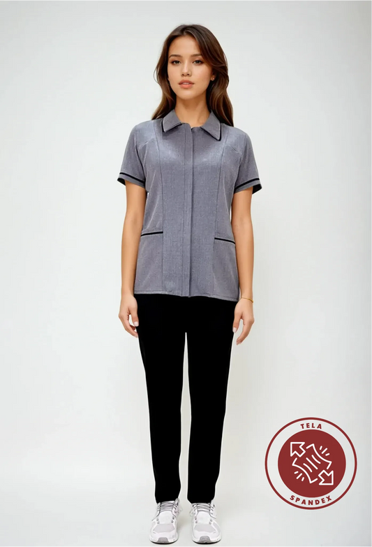 Uniforme Spandex para servicio de limpieza gris