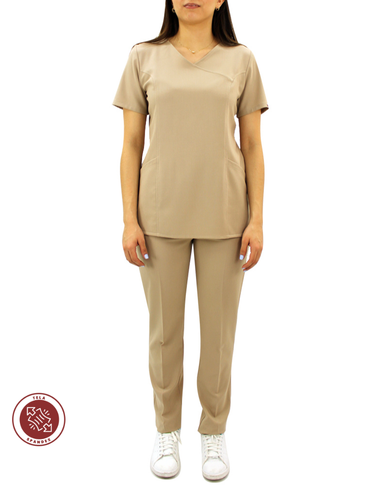 Conjunto beige spandex para Mujer