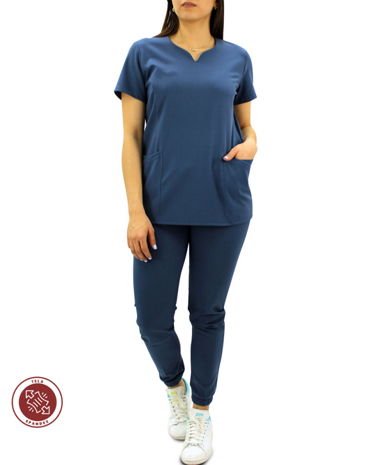 Conjunto azul petroleo spandex para Mujer