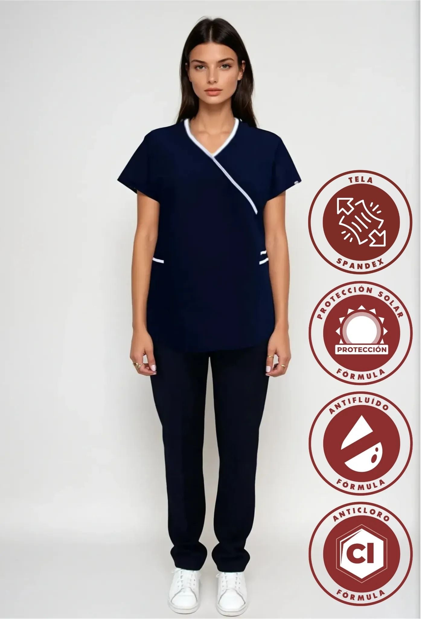 Uniforme para Limpieza Spandex, Antifluido y Anticloro Azul Marino