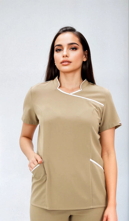 Filipina para Mujer Cuello Mao con Spandex | SOZU