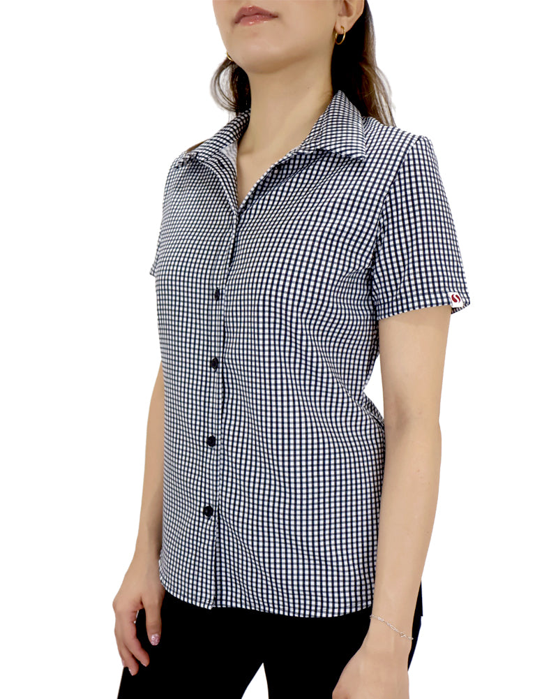 Camisa de cuadros manga corta Antimanchas para Mujer