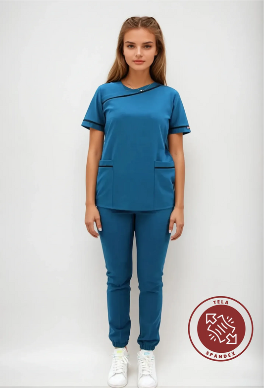 Uniforme Spandex con bies azul