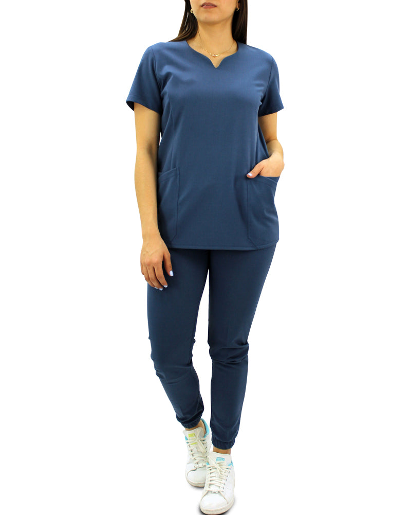 Conjunto azul petroleo spandex para Mujer