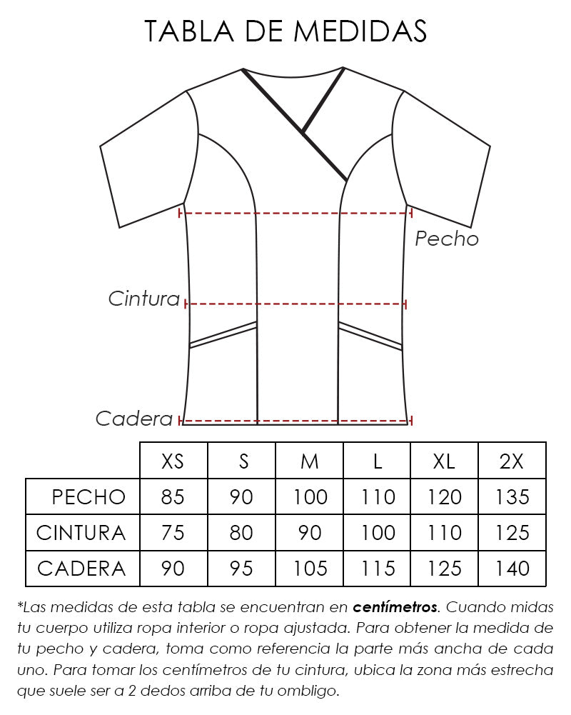 Tabla de medidas online short dama